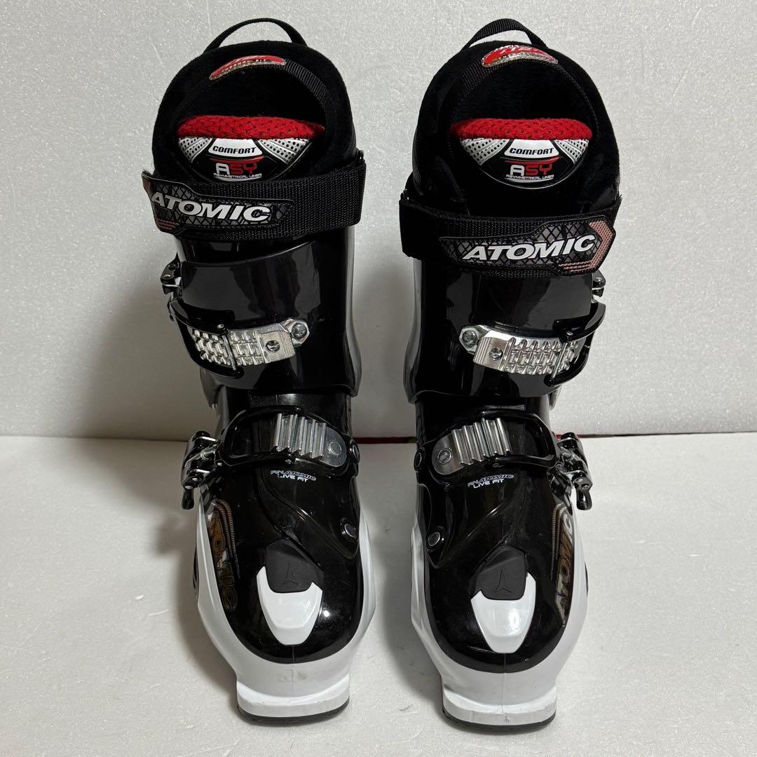 28-28.5cm スキーブーツ黒色ブラックホワイト初心者329mmATOMIC