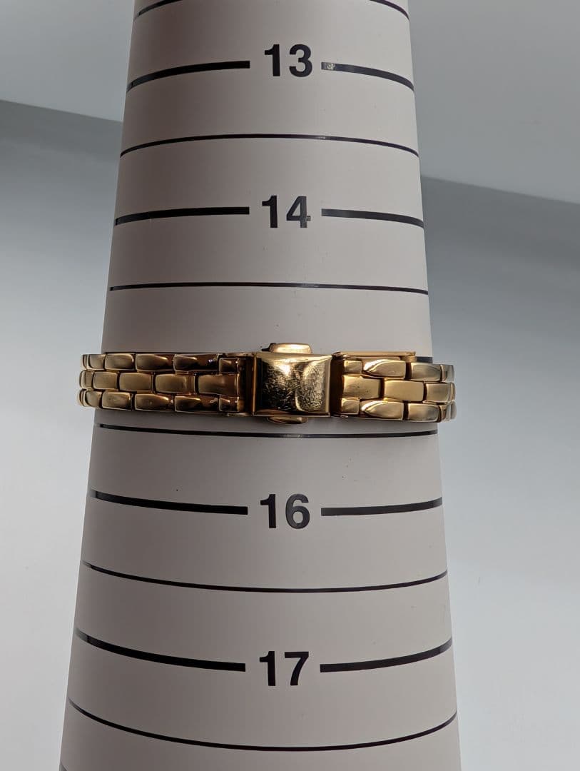 agate アガット レディース腕時計☆ゴールド3針レクタンギュラー☆電池交換済