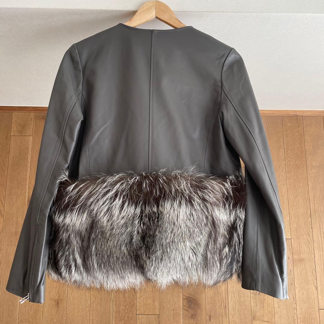 miss adora ミスアドラ ファー付ラムレザージャケットフォックスファー