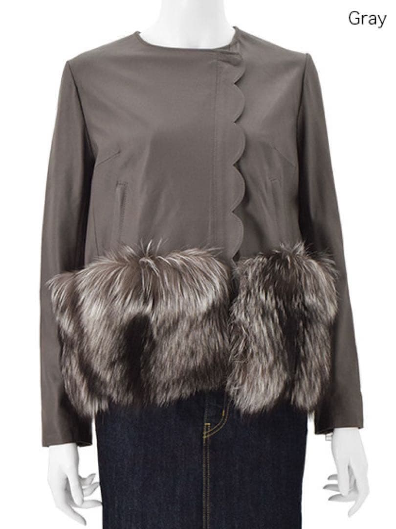 miss adora ミスアドラ ファー付ラムレザージャケットフォックスファー