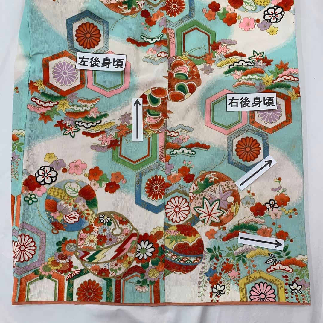 507agu51、帯□七五三 7歳 セミアンティーク 女児 着物のみ□状態良好