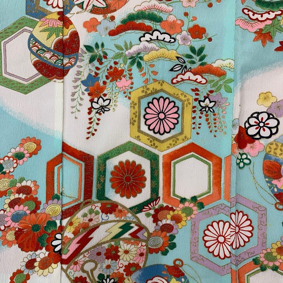 507agu51、帯□七五三 7歳 セミアンティーク 女児 着物のみ□状態良好