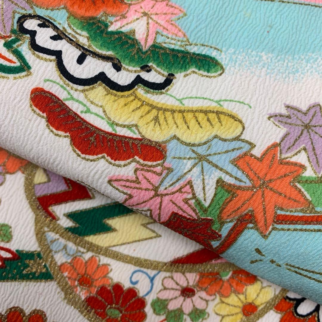 507agu51、帯□七五三 7歳 セミアンティーク 女児 着物のみ□状態良好