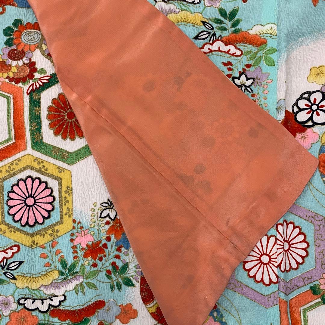 507agu51、帯□七五三 7歳 セミアンティーク 女児 着物のみ□状態良好