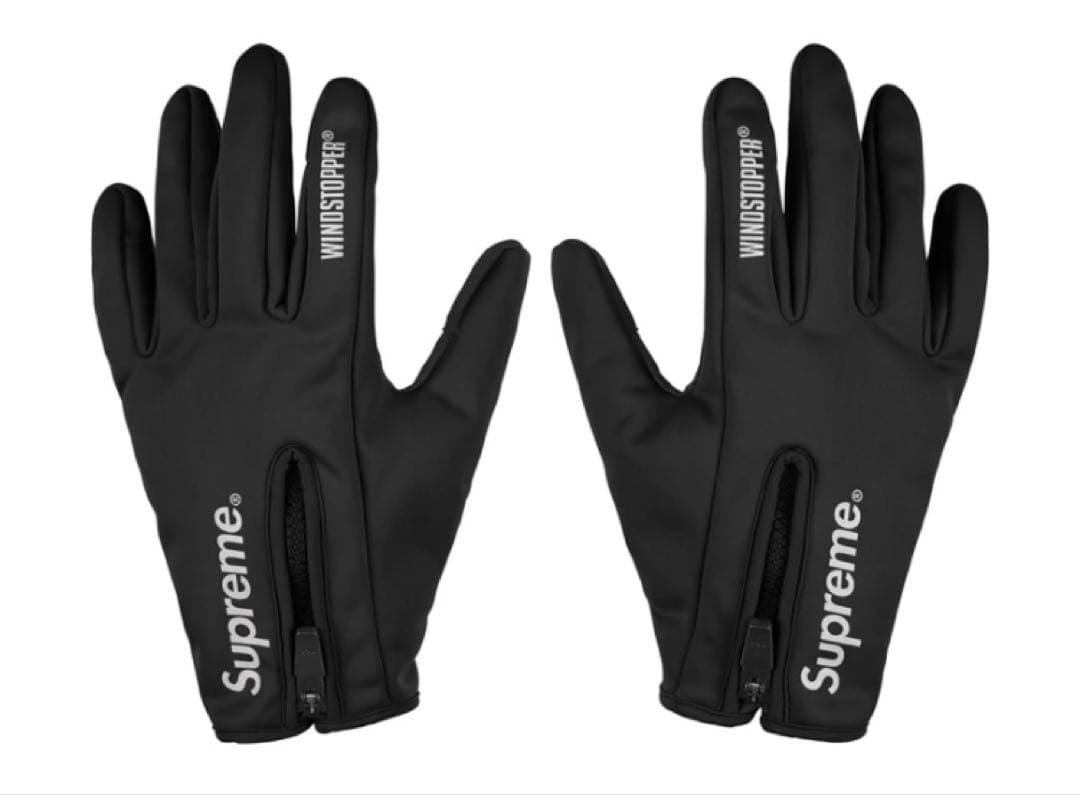 小物 Supreme Windstopper Zip Gloves Black M