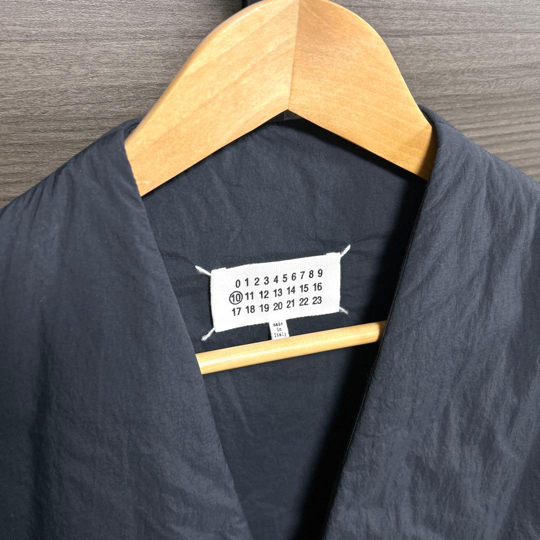 メゾンマルジェラ ノーカラージャケット ボタンレス イタリア製 ネイビー 48