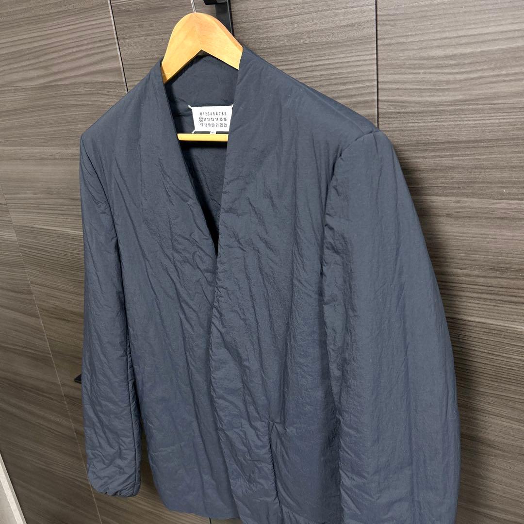 メゾンマルジェラ ノーカラージャケット ボタンレス イタリア製 ネイビー 48