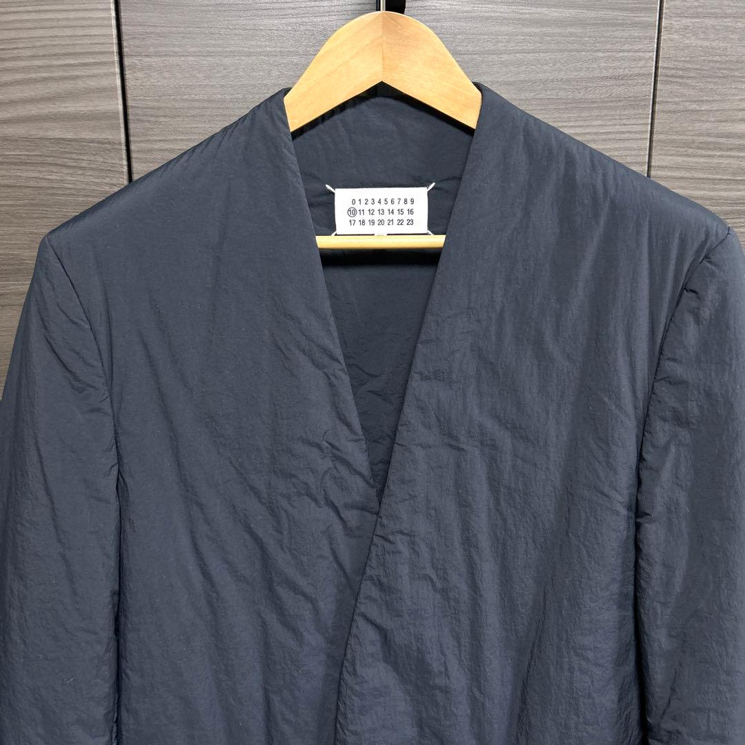 メゾンマルジェラ ノーカラージャケット ボタンレス イタリア製 ネイビー 48