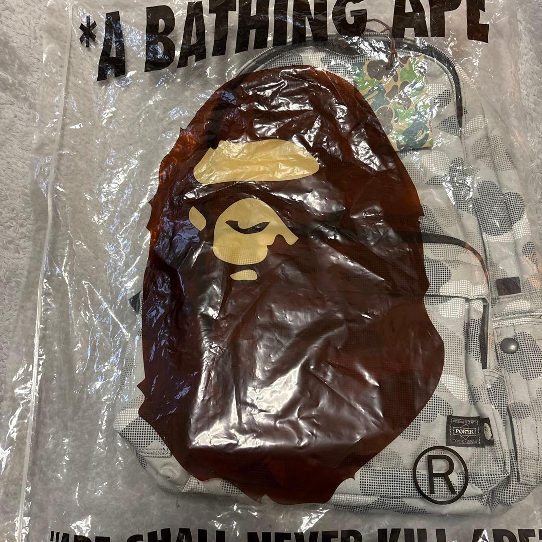 未使用　アベイシングエイプ　ポーター　リュック　ホワイト　カモフラ　タンカー