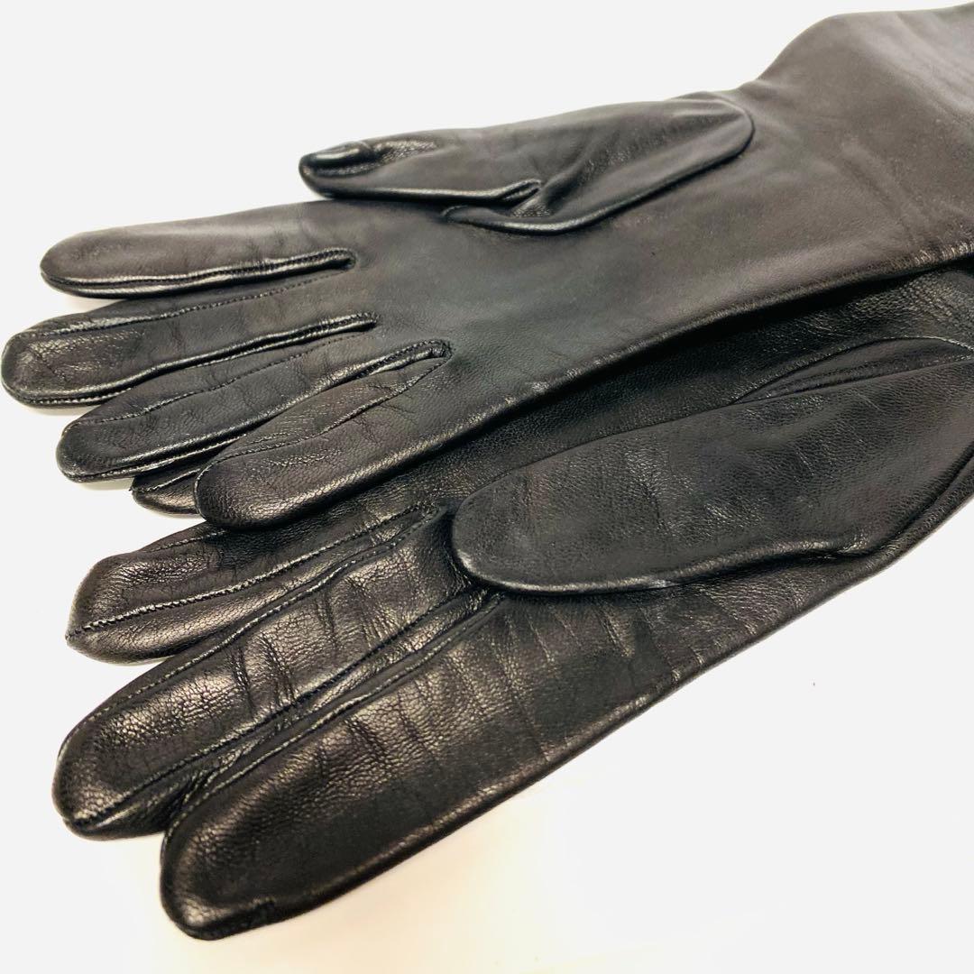 美品　定価20万 エルメス　ラムレザー　ロンググローブ　スタッズ　箱　6.5