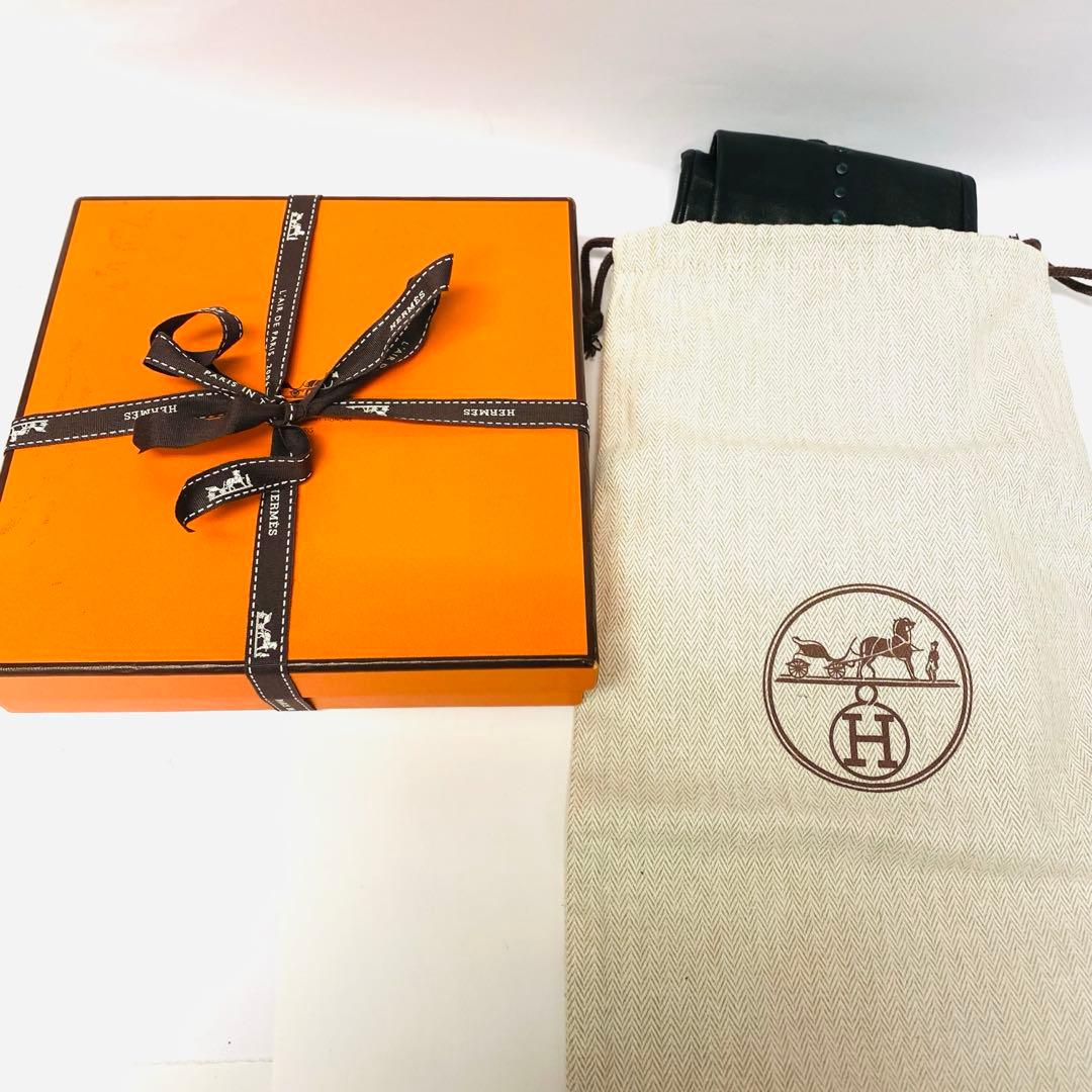 美品　定価20万 エルメス　ラムレザー　ロンググローブ　スタッズ　箱　6.5