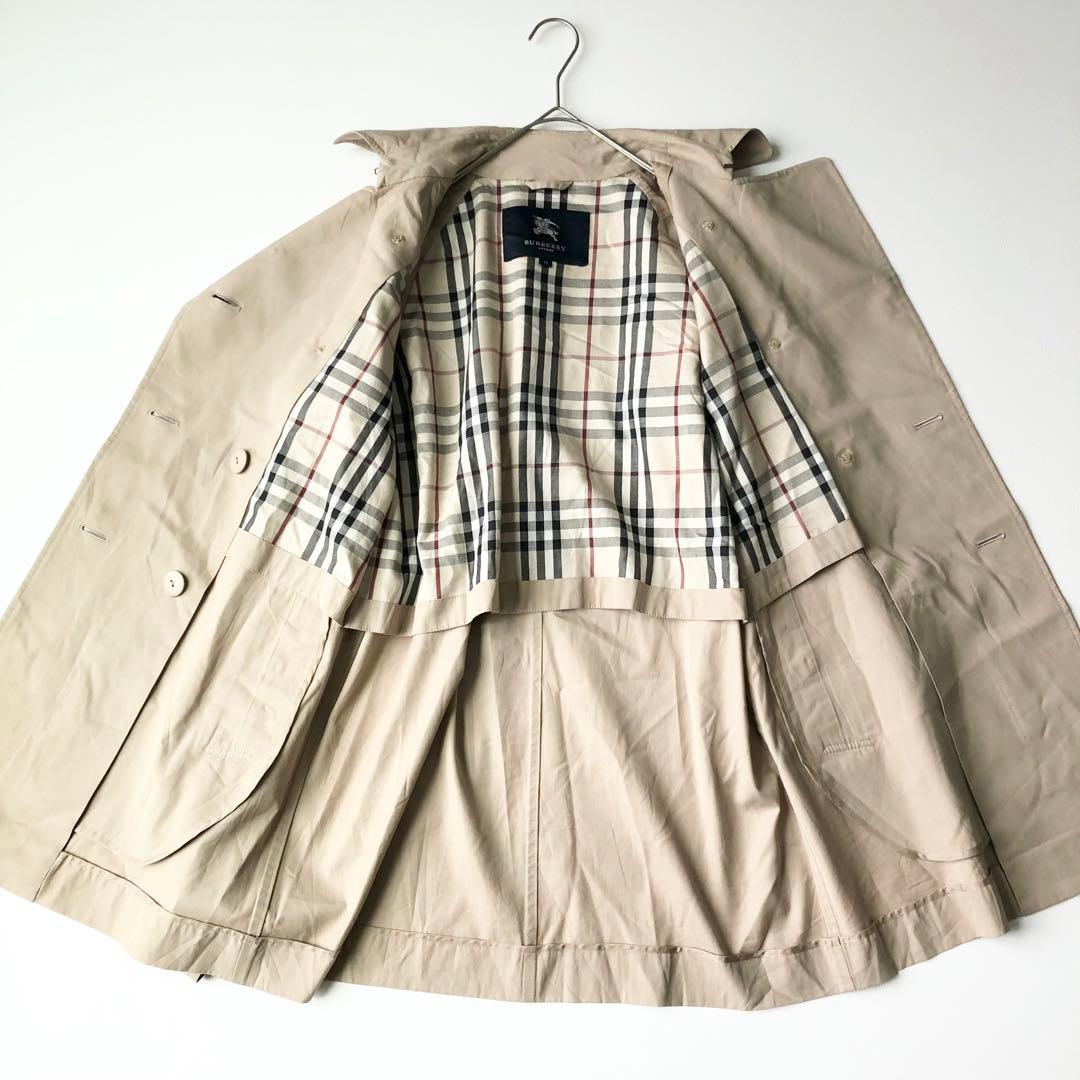2891yバーバリーロンドン　裏地ノバチェック トレンチコート　M ベージュ　綿