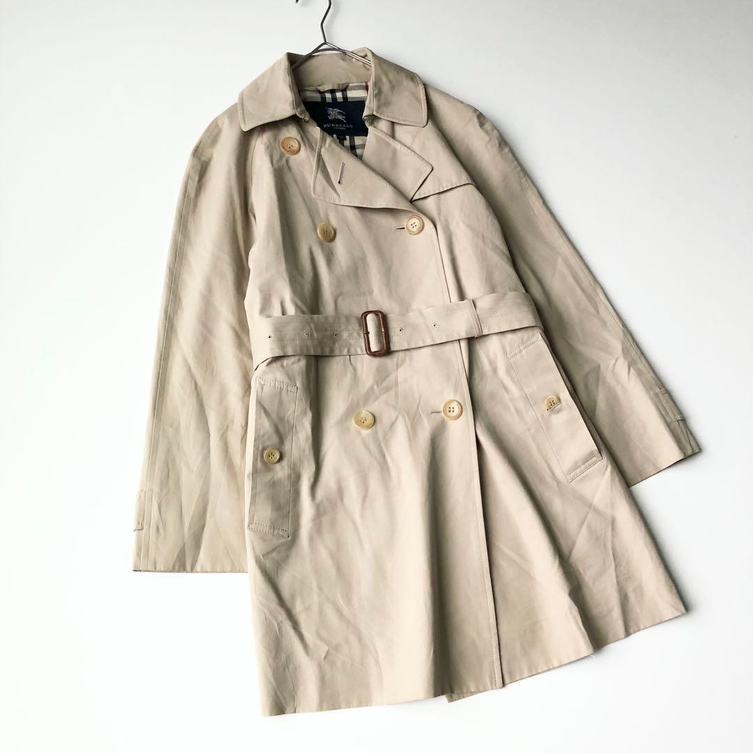 2891yバーバリーロンドン　裏地ノバチェック トレンチコート　M ベージュ　綿