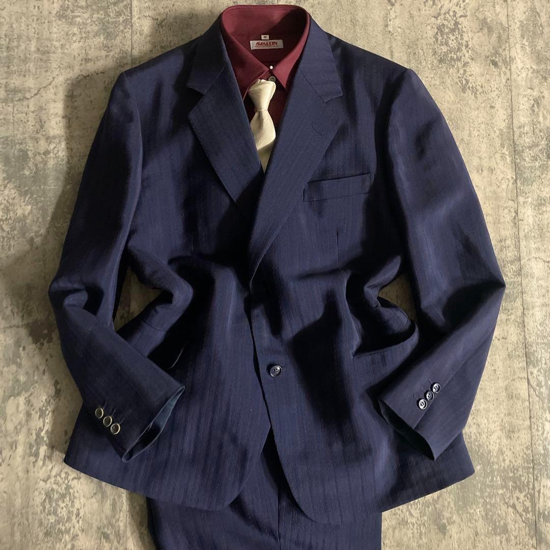 美品 高級 濃紺 セットアップスーツ × Christian Diorネクタイ