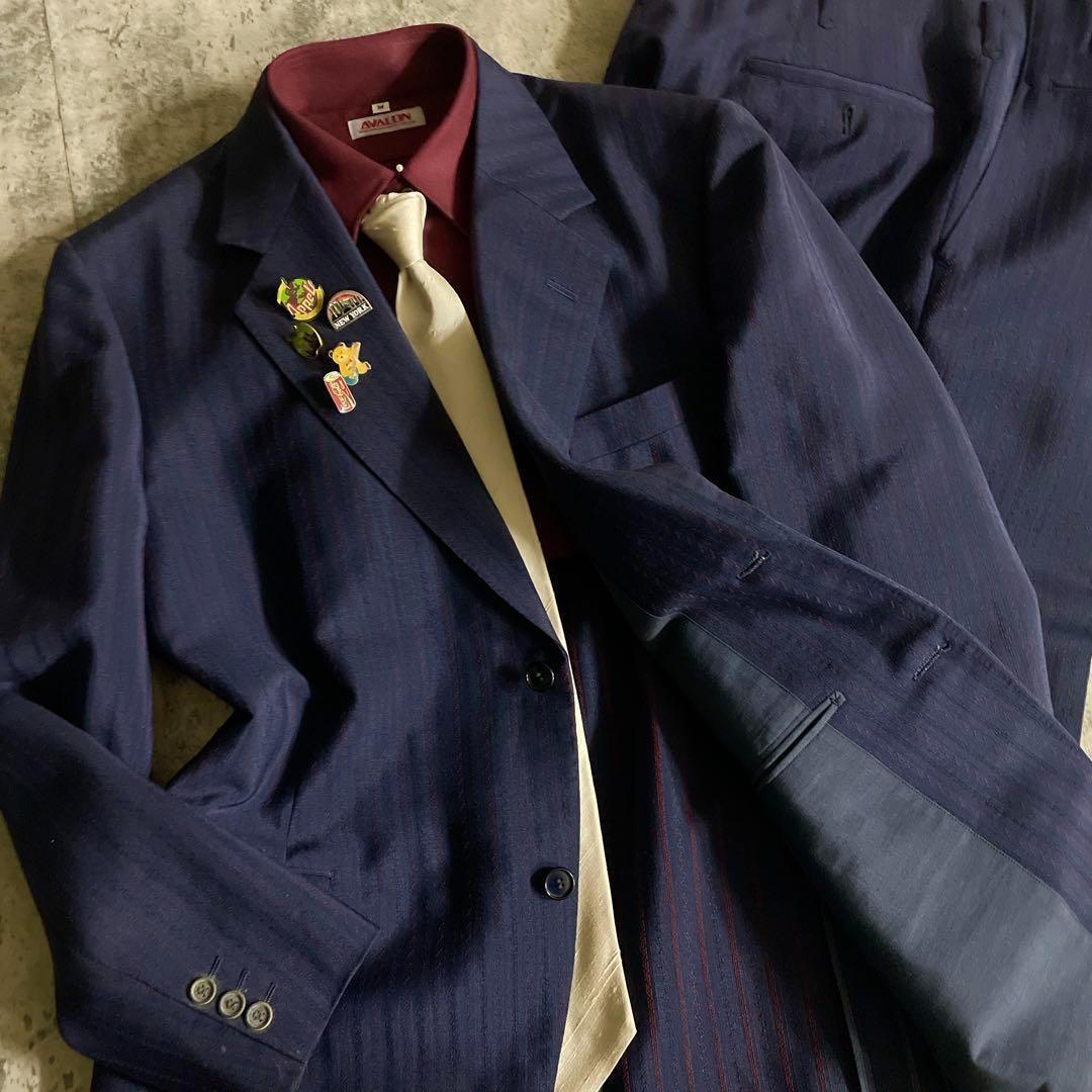 美品 高級 濃紺 セットアップスーツ × Christian Diorネクタイ