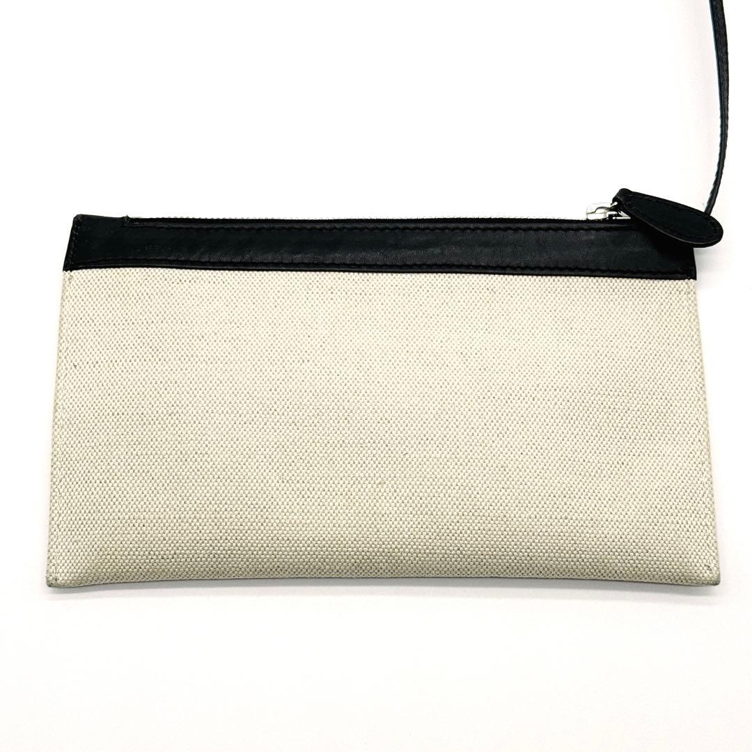 バレンシアガ ネイビーカバス S レザー ハンド トートバッグ ポーチ付 白