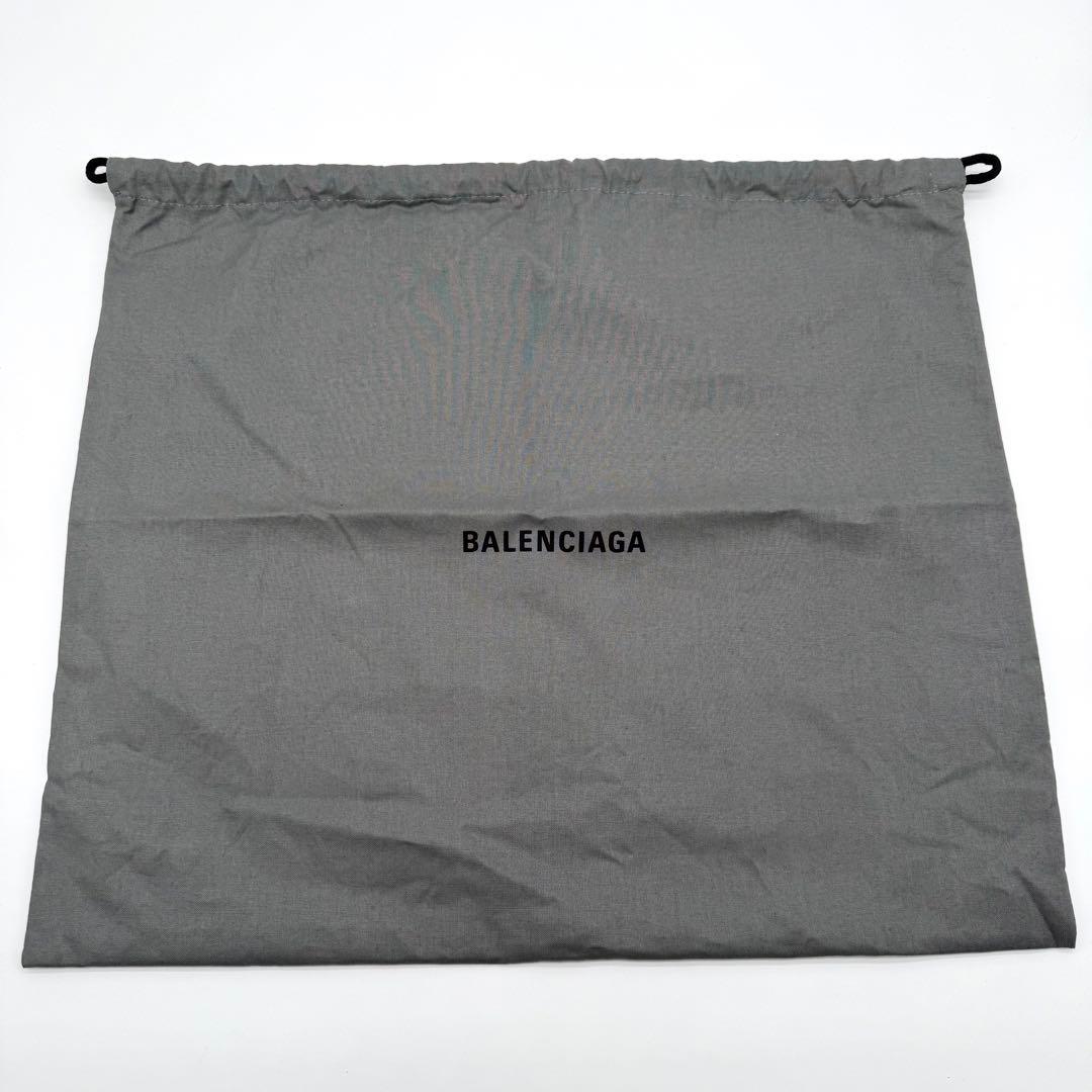 バレンシアガ ネイビーカバス S レザー ハンド トートバッグ ポーチ付 白