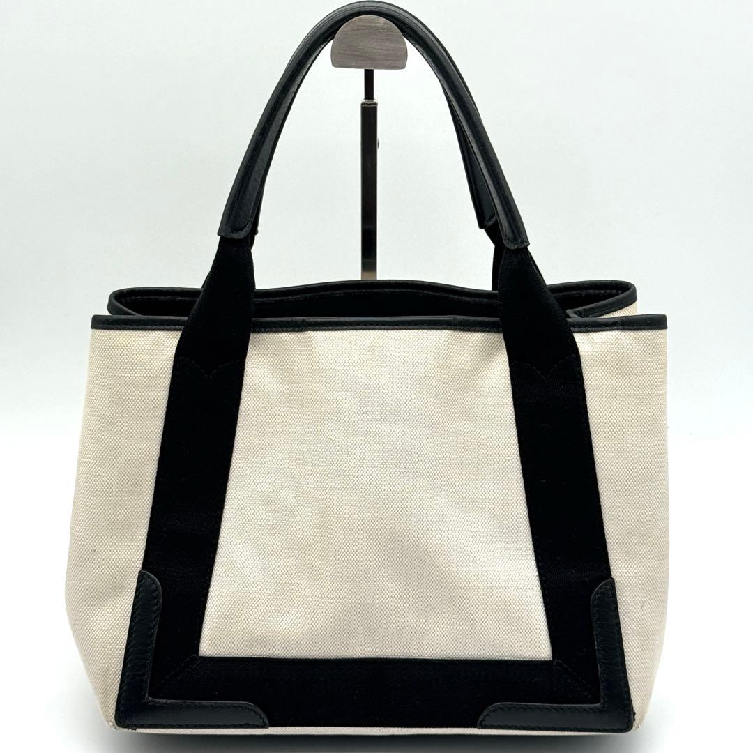 バレンシアガ ネイビーカバス S レザー ハンド トートバッグ ポーチ付 白