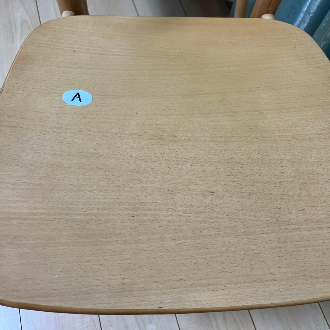 美品　無印良品　ラウンドチェア オーク材　A
