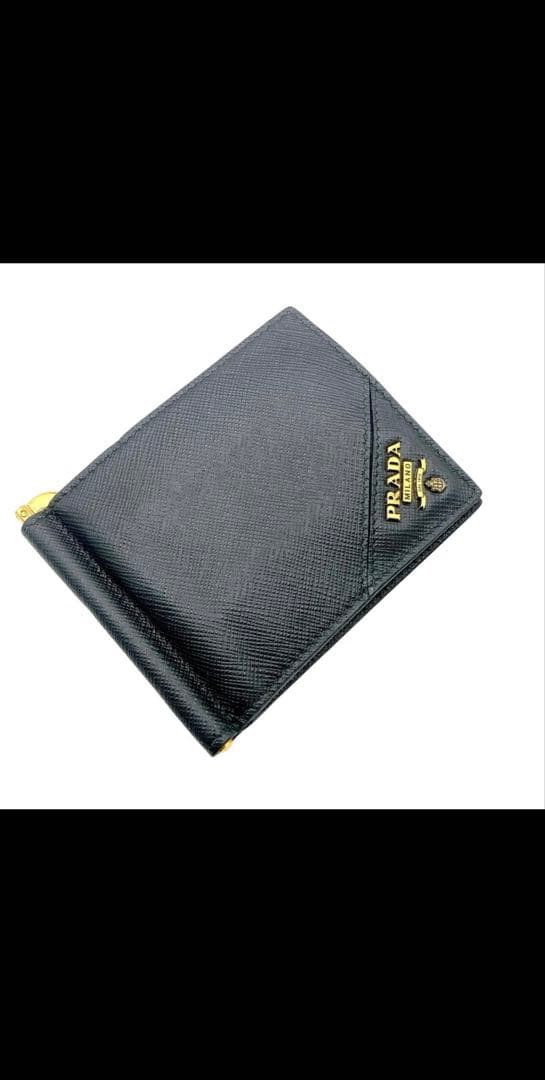 美品✨PRADA プラダ　マネークリップ　カードケース　サフィアーノ　ブラック