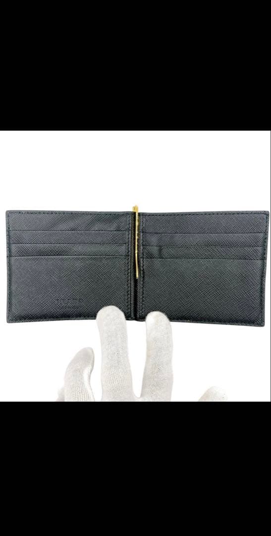美品✨PRADA プラダ　マネークリップ　カードケース　サフィアーノ　ブラック