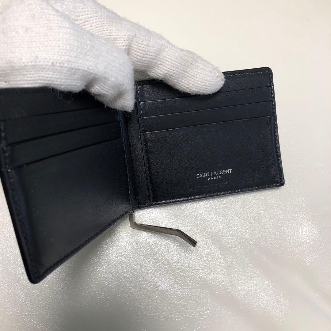 【SAINT LAURENT】サンローランパリ　マネークリップ　二つ折り財布