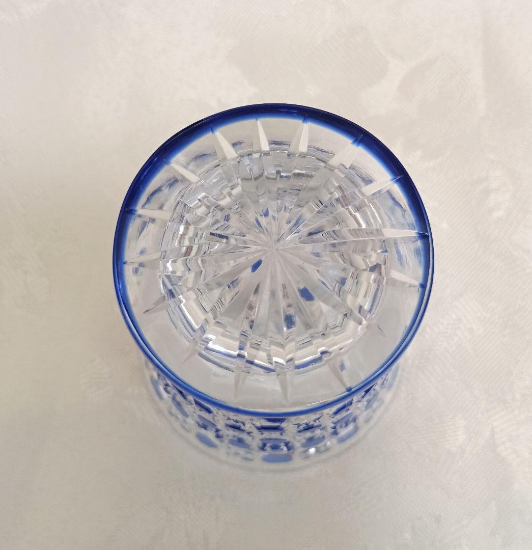 ほぼ未使用 薩摩切子 紅被硝子 籠目 高杯 江戸びいどろ ペアグラス 木箱付き