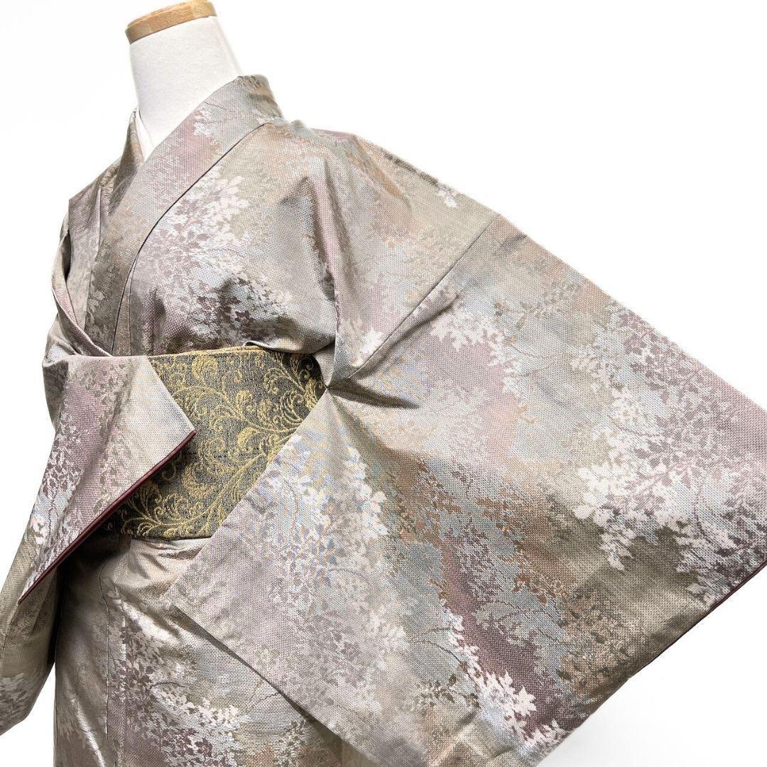 都喜ヱ門　本場大島紬　小紋　草木づくし　木々模様　リーフ模様　着物　016b p