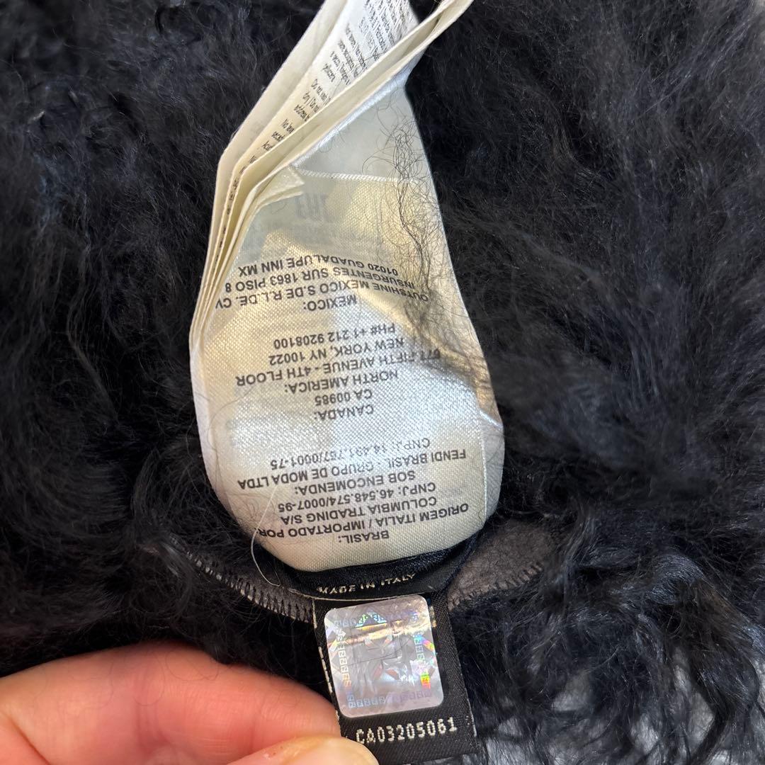 美品 FENDI チベット ファー マフラー 特大 ストール 黒白