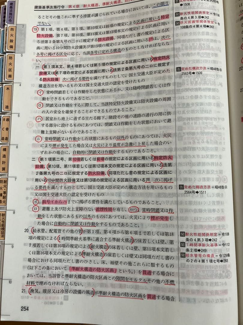 建築基準法関係法令集 2025 一級建築士 線引き済み