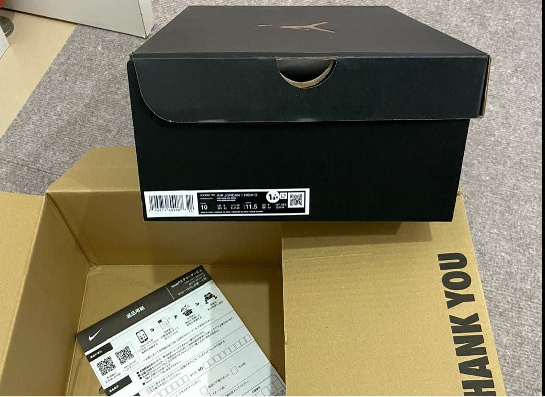 nikeエアジョーダン1ハイカットゴルフシューズ、イエロー/ブラック