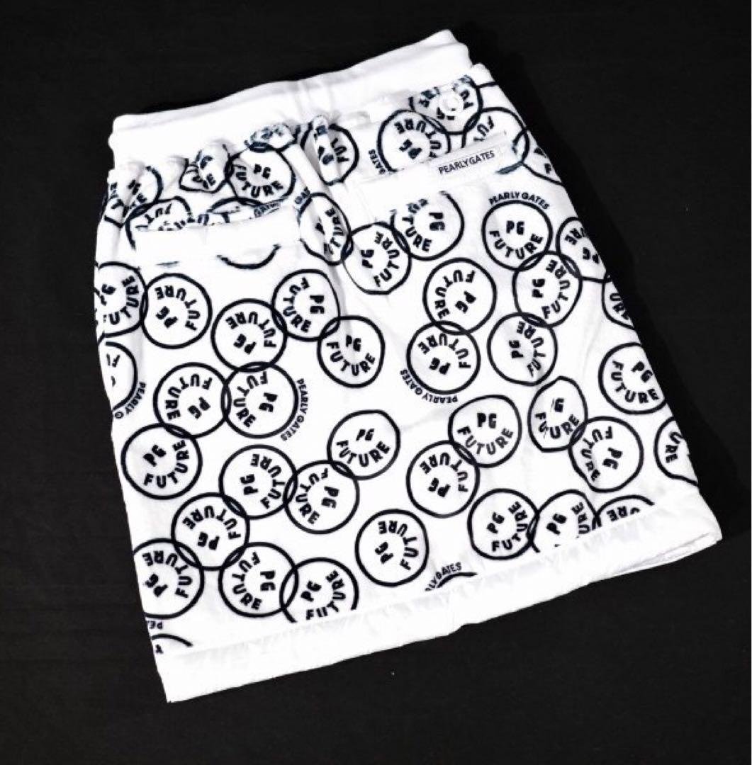 【PEARLY GATES】秋冬防寒NICO柄 ベロアボンバー スカート・0番S