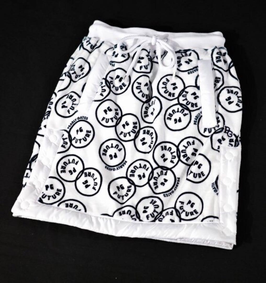 【PEARLY GATES】秋冬防寒NICO柄 ベロアボンバー スカート・0番S