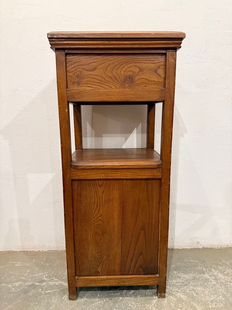 ヴィンテージ　木製サイドテーブル　ベッドサイドテーブル　フランス