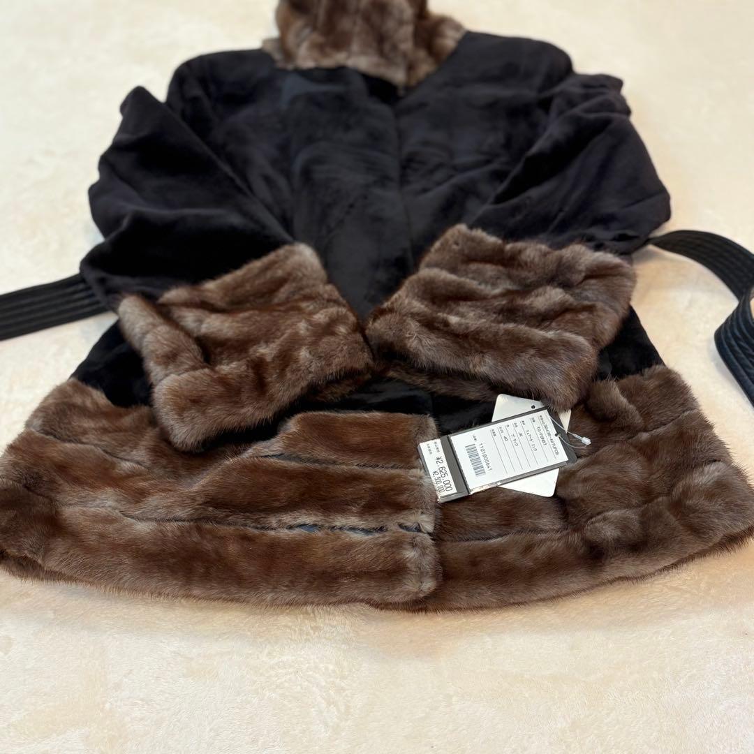 未使用タグ付き　定価262万　シェアードミンク　MT商事　ハーフコート　高級毛皮