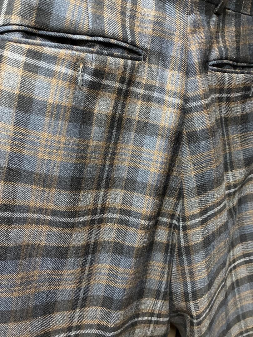 BERNARD ZINSベルナールザンスチェック柄プリーツワイドパンツスラックス