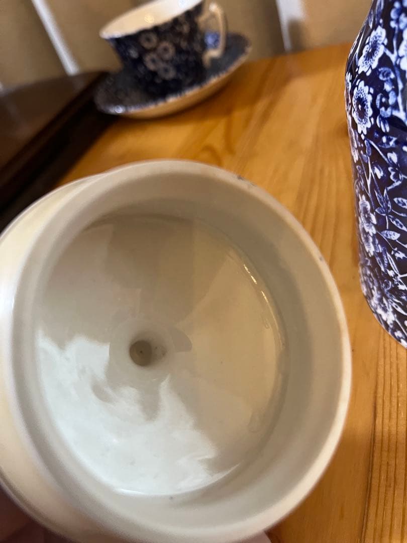 希少！バーレイ　burleigh ブルーキャリコ　キャニスター