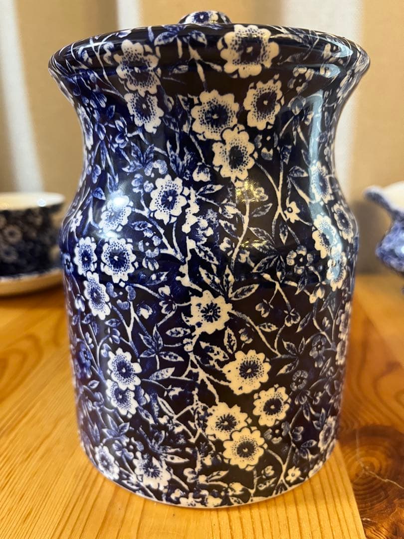 希少！バーレイ　burleigh ブルーキャリコ　キャニスター