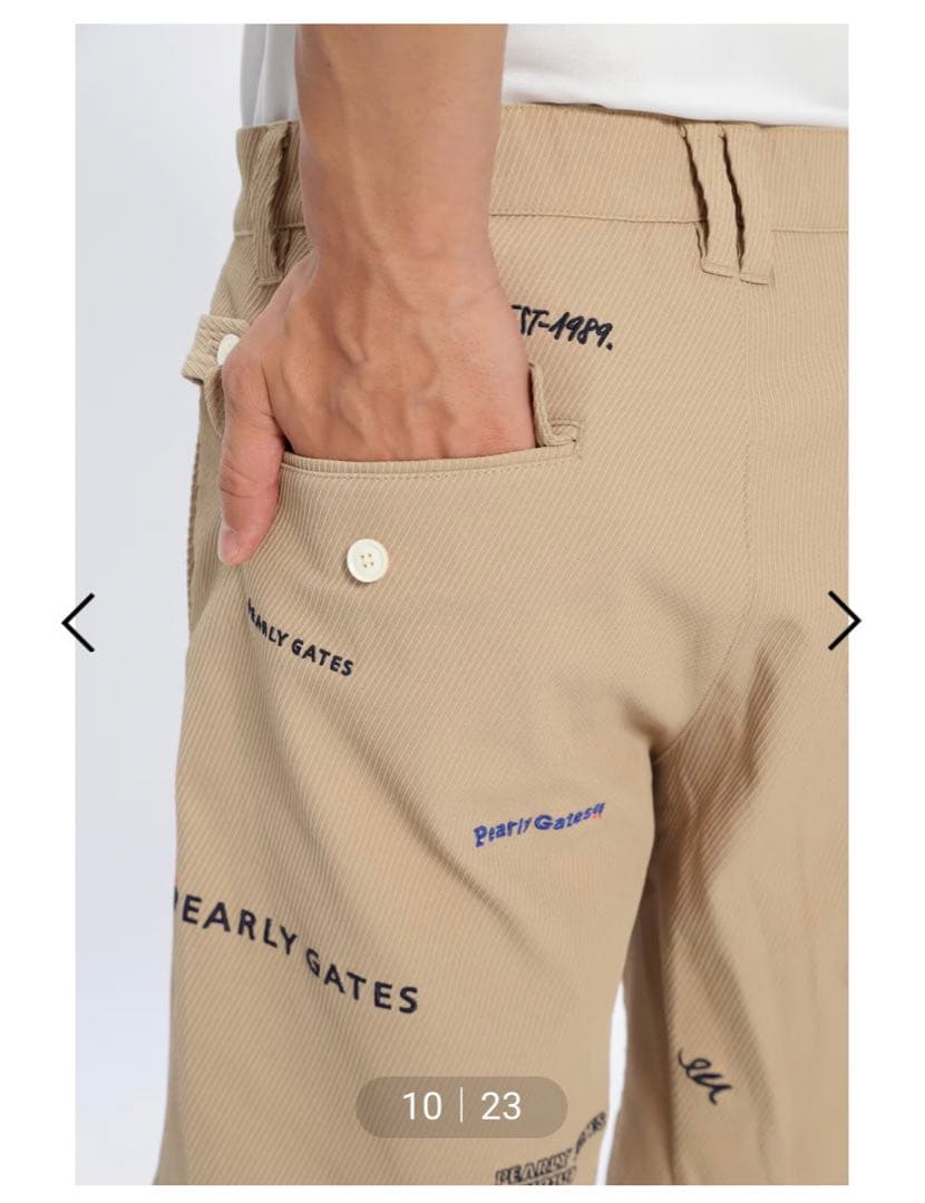 人気完売品パーリーゲイツパロディロゴ柄のカルゼジャガードショートパンツサイズ7