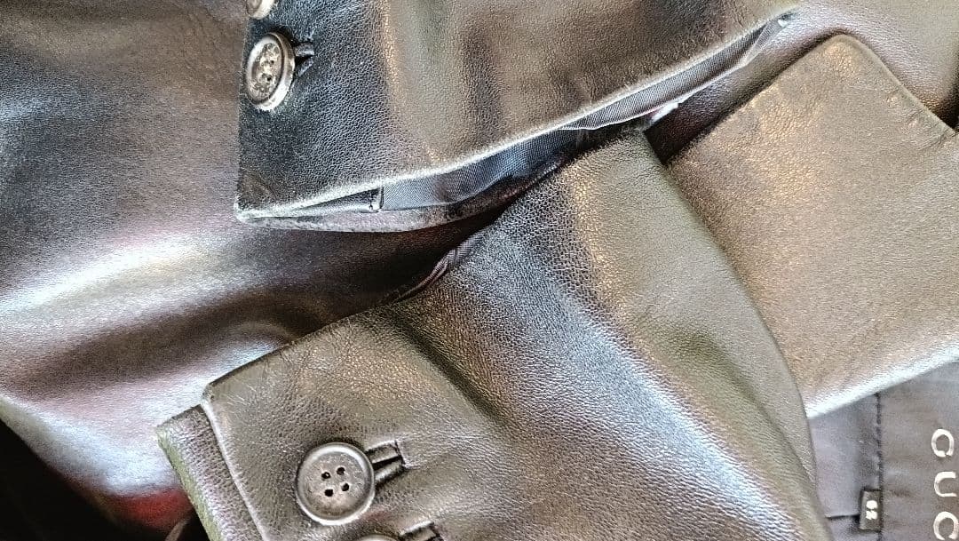 GUCCI グッチ レザー 革 ロングコート　ユーズド　美品