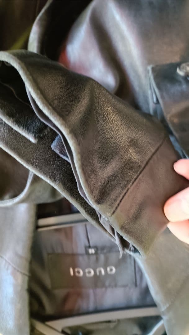 GUCCI グッチ レザー 革 ロングコート　ユーズド　美品