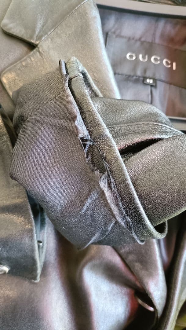 GUCCI グッチ レザー 革 ロングコート　ユーズド　美品