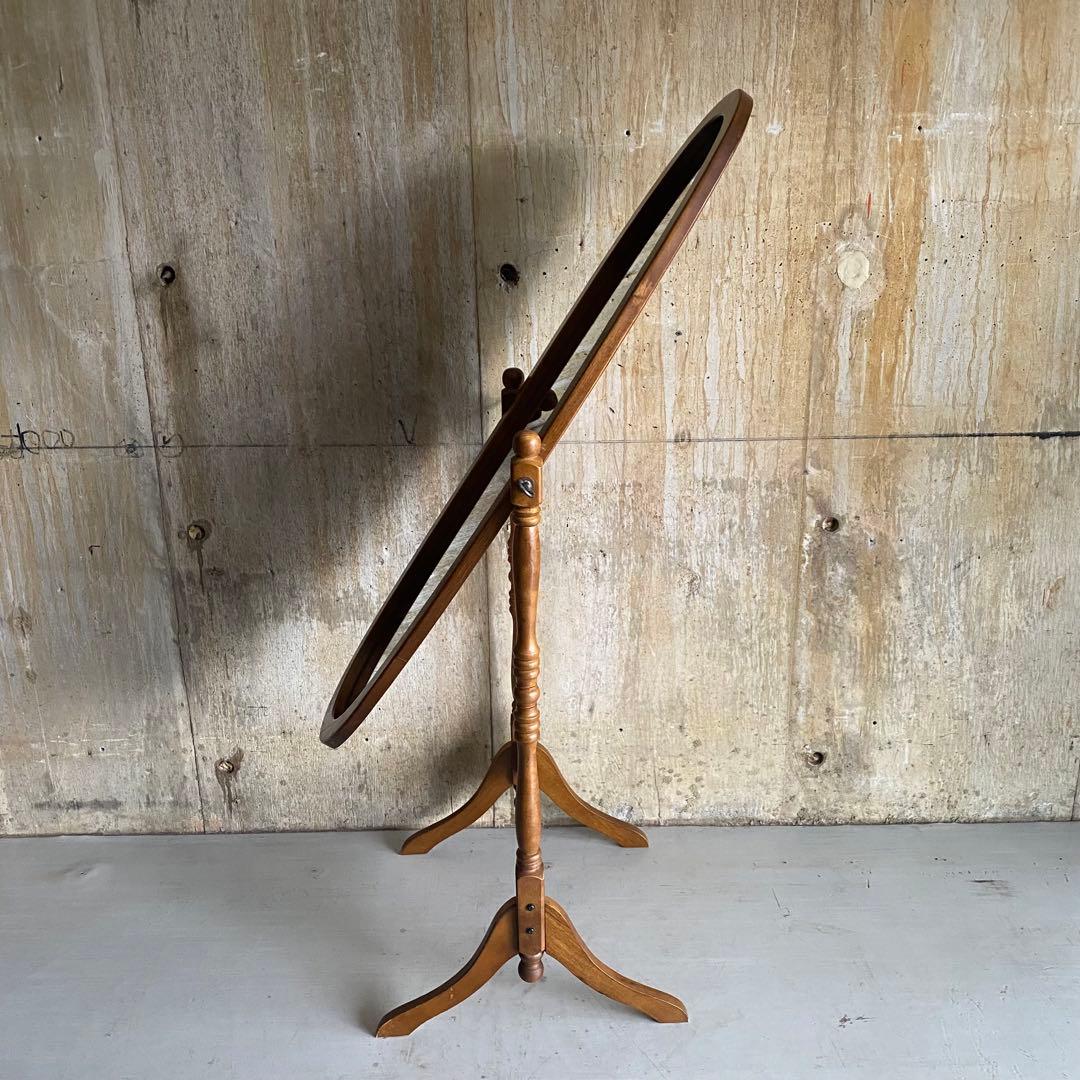 オーバル型　スタンドミラー　クラシックカントリー　楕円　レトロ