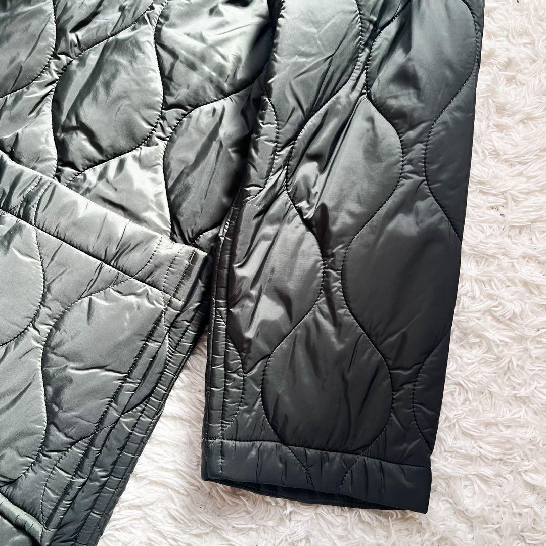 トリココムデギャルソン キルティング ロングコート チェック グリーン