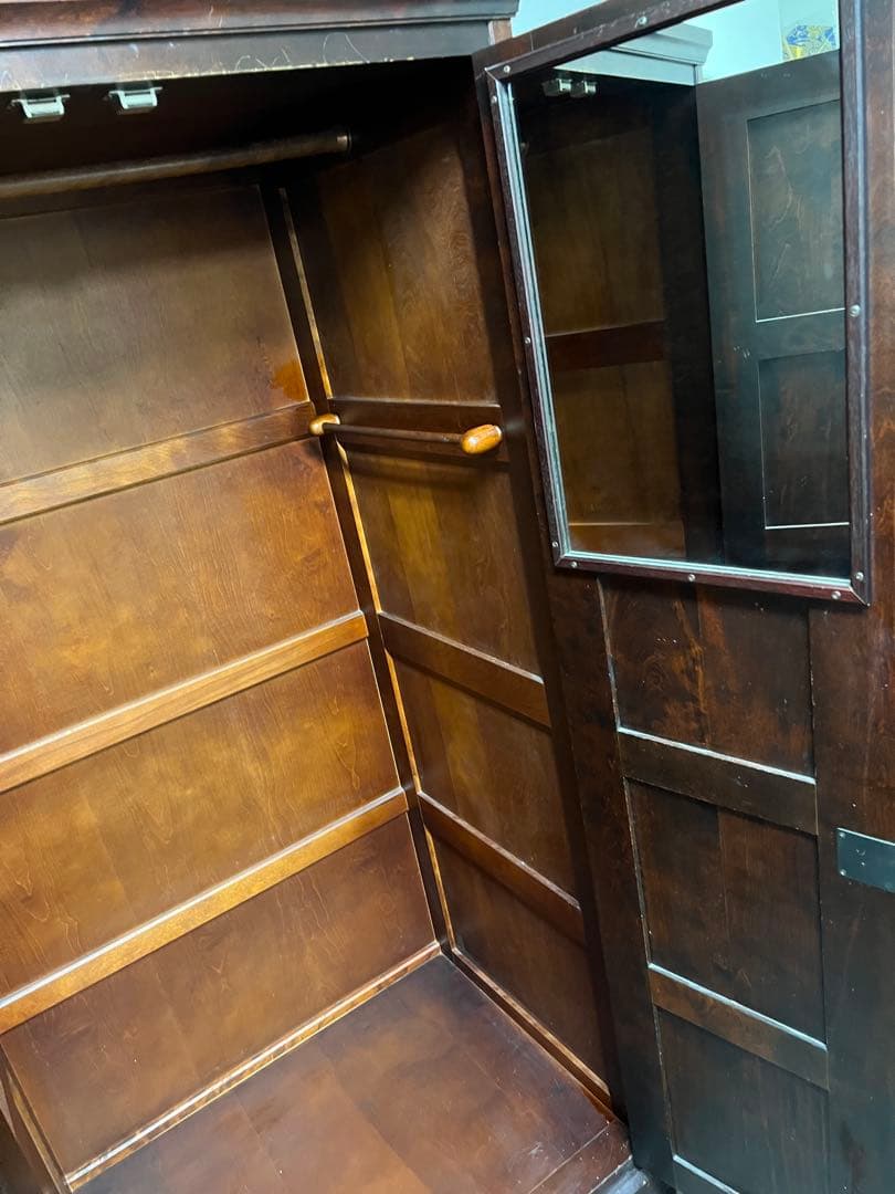 【北海道民芸家具】樺材ワードローブ｜無垢材の重厚感・収納家具