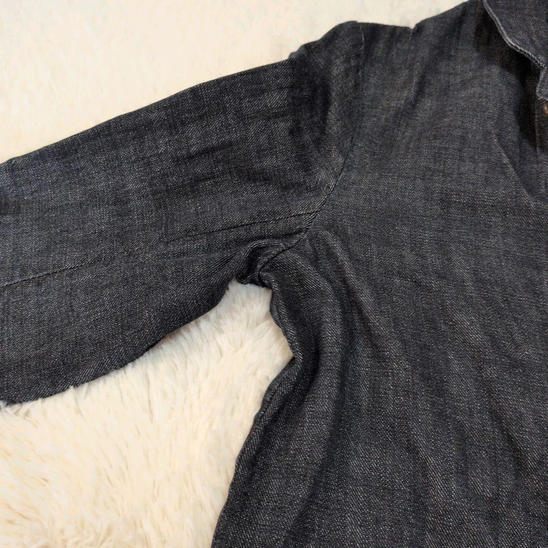 ◆極美品 45R デニム チェスターコート インディゴ 日本製 袖裾裏チェック