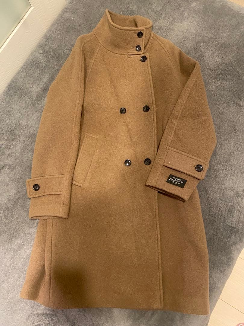 PECOLAMBウールカシミヤスタンドカラーコート