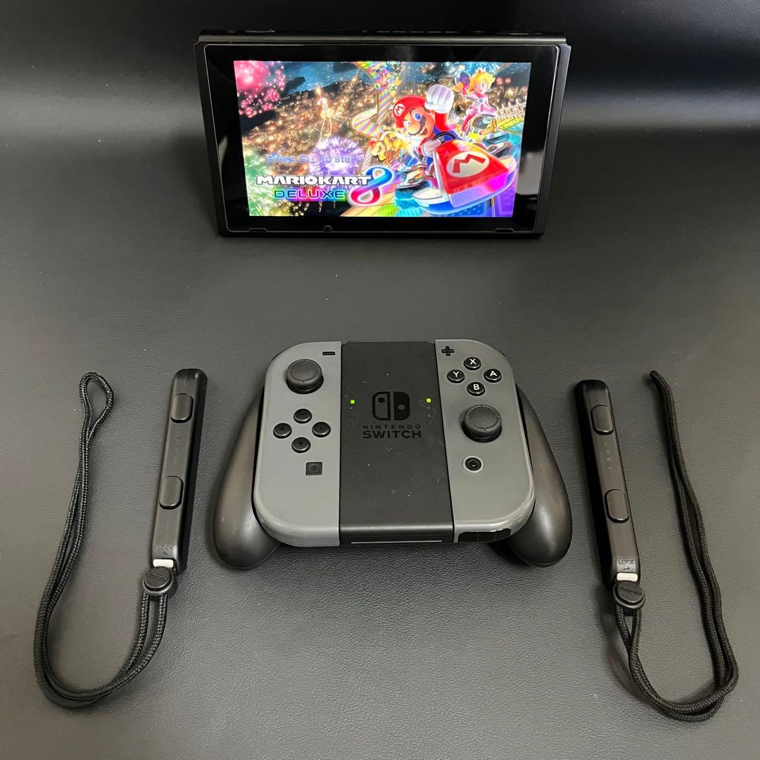 【極美品/新品スティック交換済/バッテリー強化モデル】Switch 本体 グレー