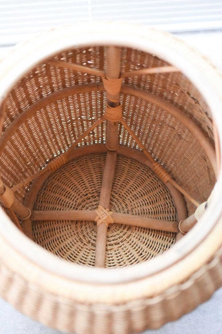 ラタン 円筒形スツール　剣持勇　ラタンスツール