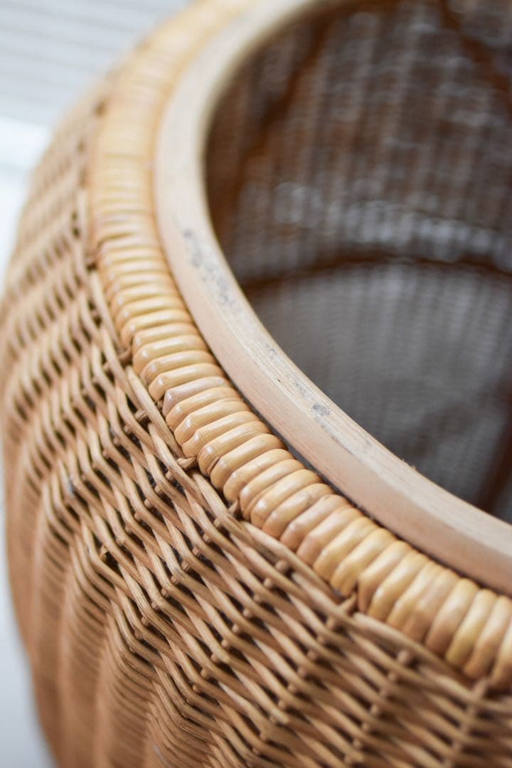 ラタン 円筒形スツール　剣持勇　ラタンスツール